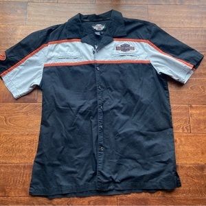 Harley Davidson Button Down, Short Sleeve Shirt, Size XL